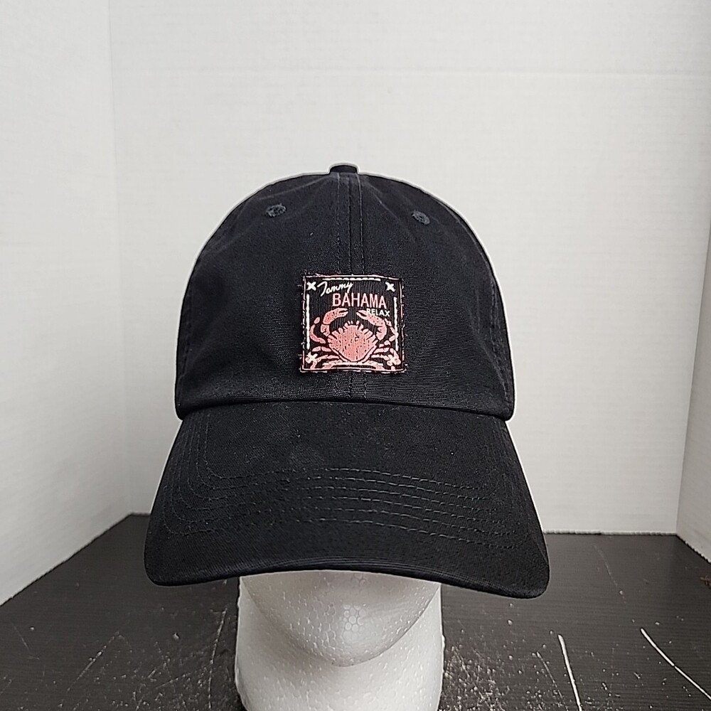 Tommy Bahama Relax Hat Black Crab Patch Logo Cocktail Recipe Strapback Vented